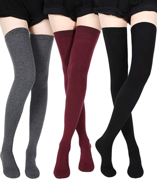 Extra Long Socks Thigh High Cotton Socks Extra Long Boot Stockings for Women