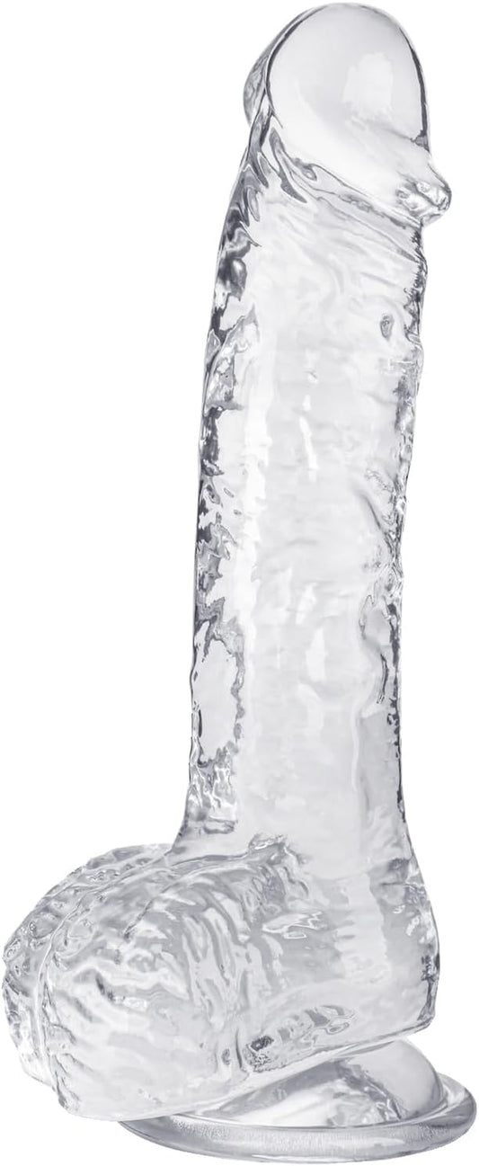 Clear Realistic Dildo, 8.55 Inch Feels like Skin Body-Safe Material, with Strong Suction Cup for Hands-Free Play, Adult Sex Toys Suitable for Women Men Gay ＆ Couple